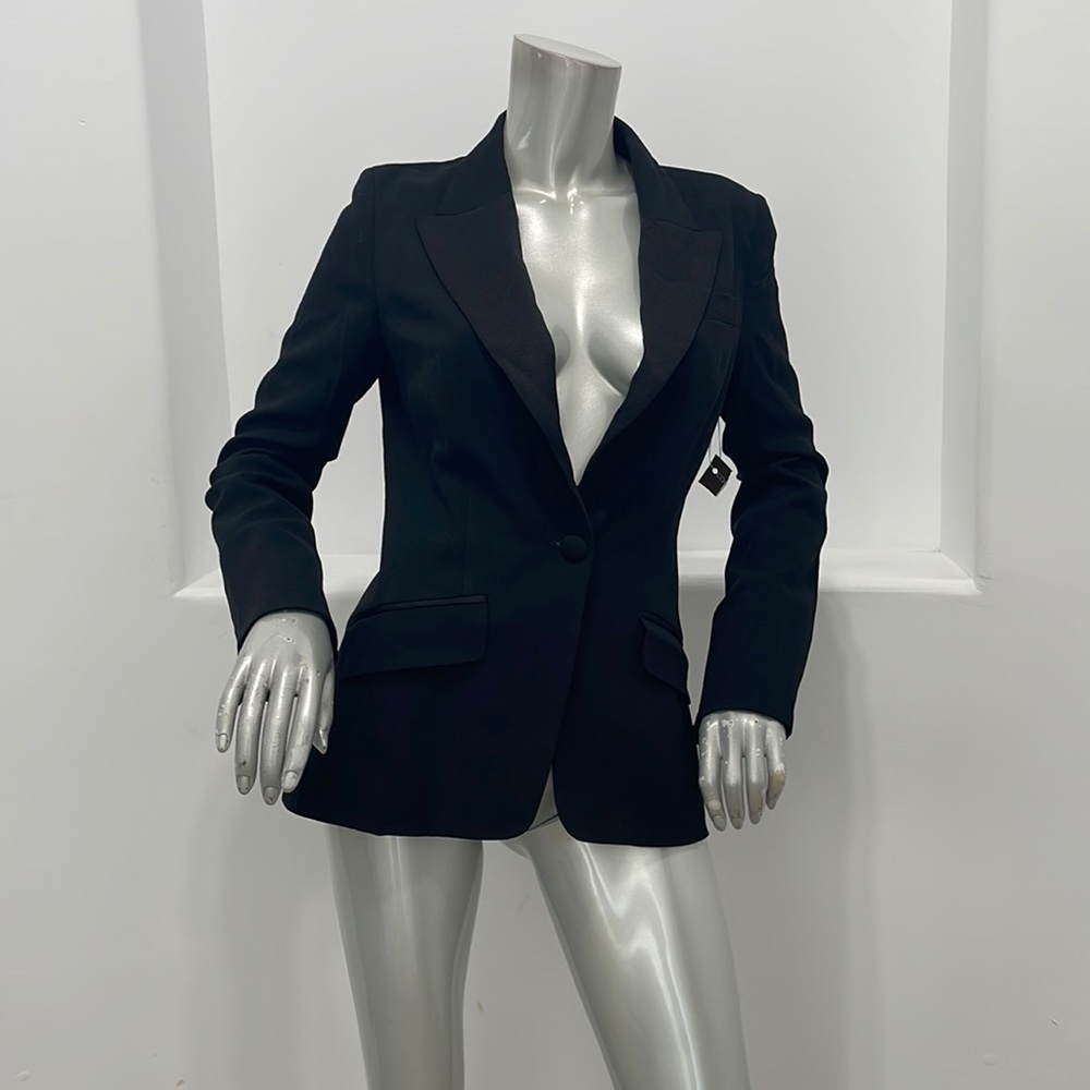 Diane Von Furstenberg Women Jagger BlazerTuxedo Style  Black Size 8 NWT